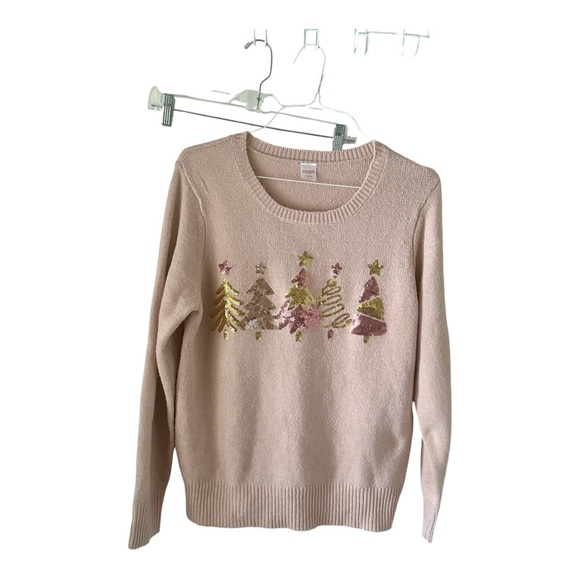 Holiday Time Women’s Pink Long Sleeve Sweater Size L(12-14) - Picture 9 of 9